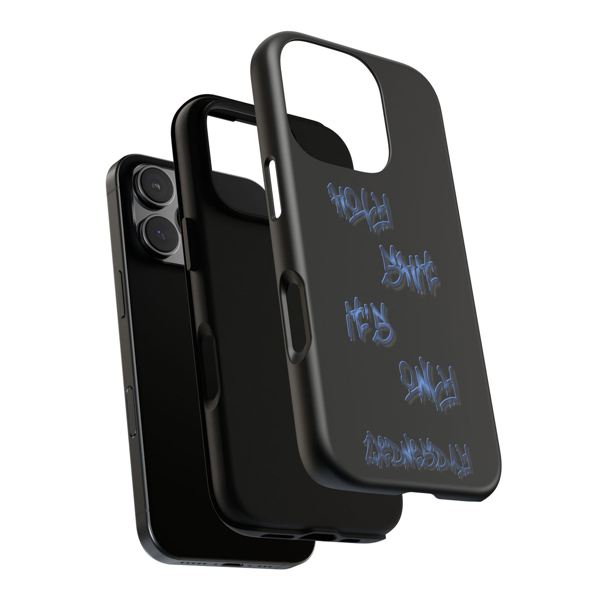 Phone Case — Blue Neon Graffiti "Tough Cases" Protective Cover
