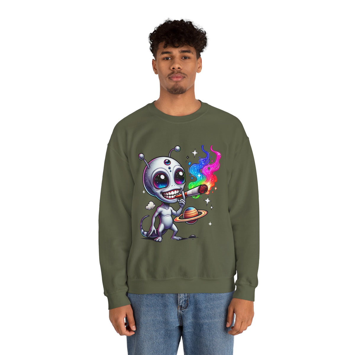 Stoned Alien Galaxy Crewneck Sweatshirt