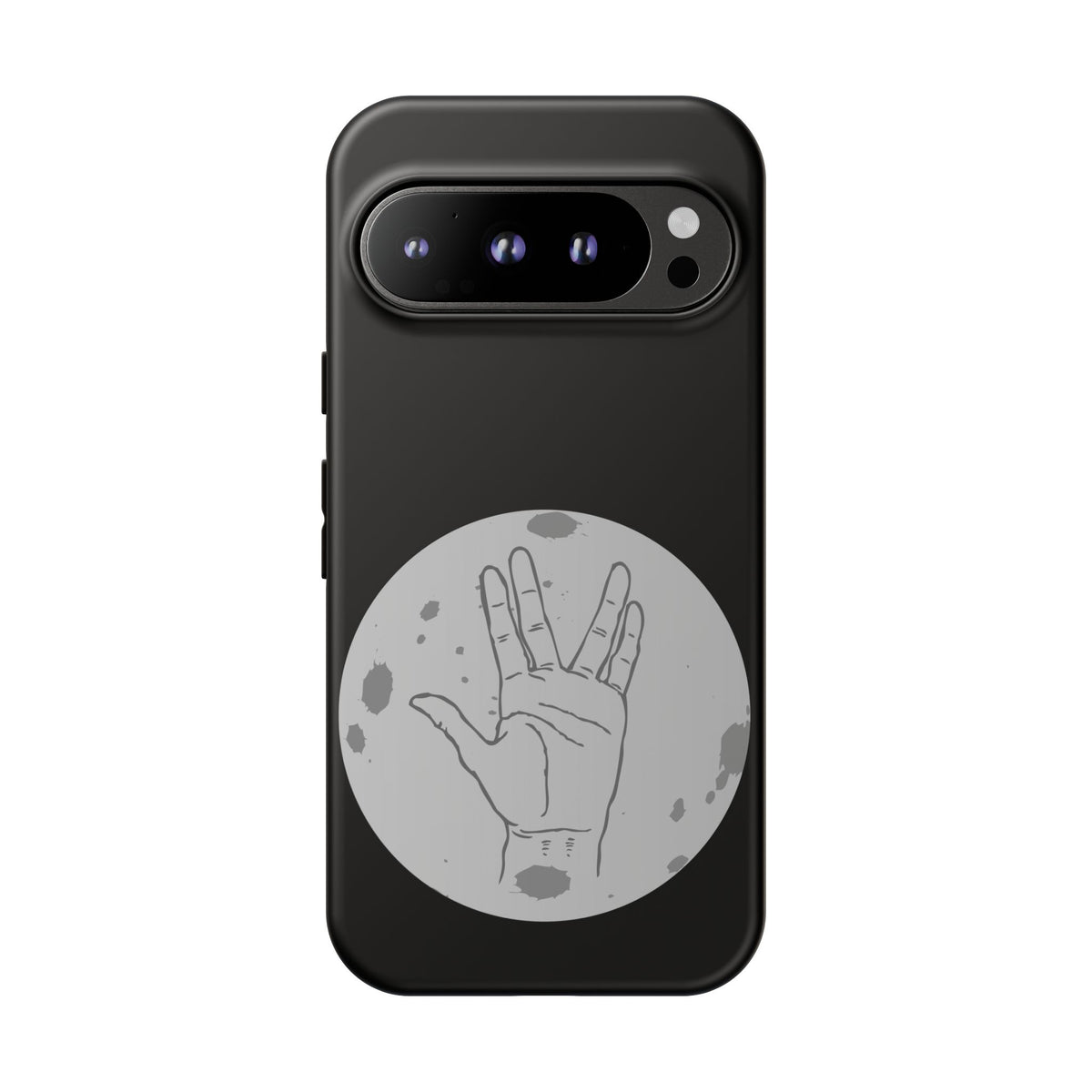 Spock Live Long Phone Case — Vulcan Salute Moon Graphic