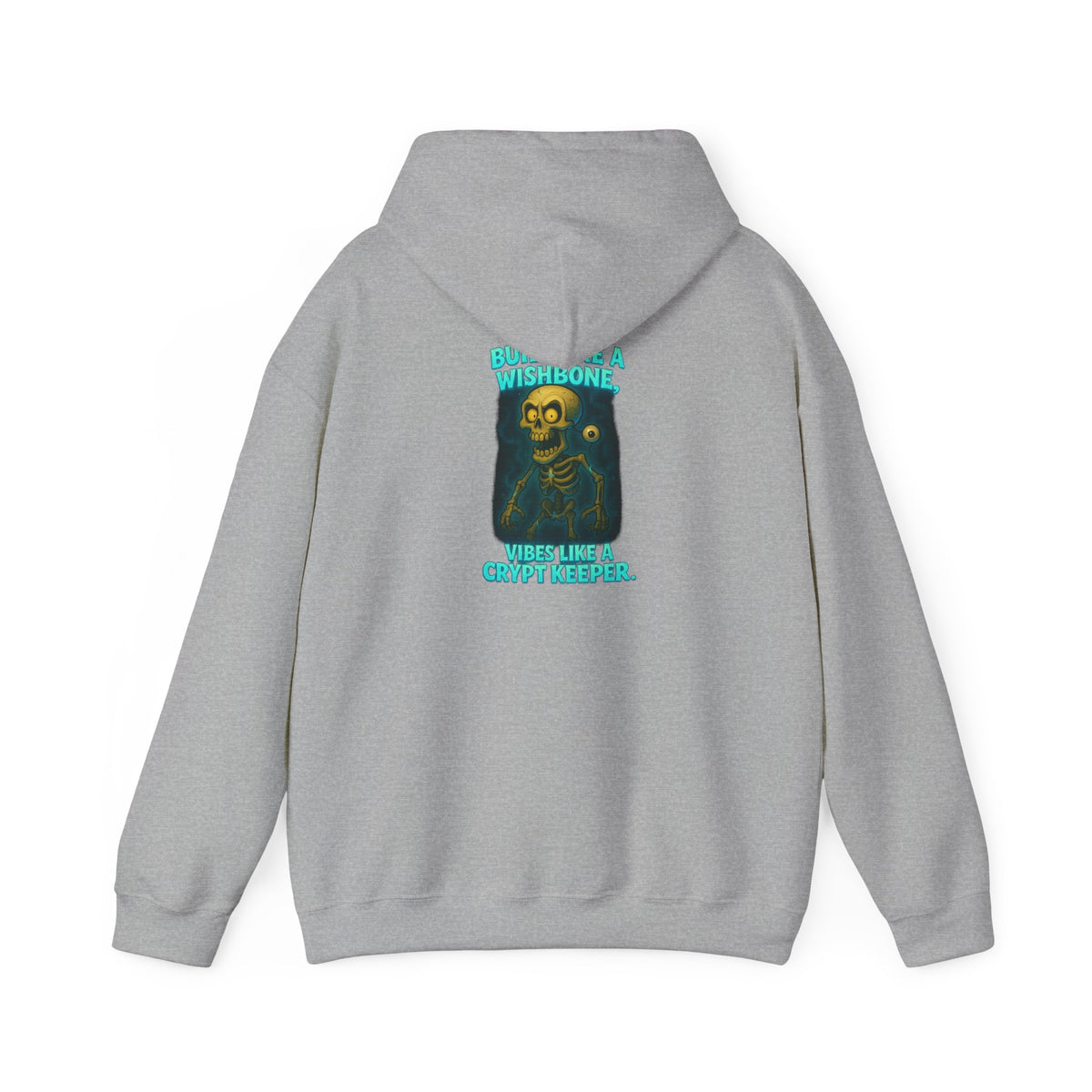 Skull Vintage Graphic Hoodie — "Built Like A Wishbone" Creepy Cute Pullover