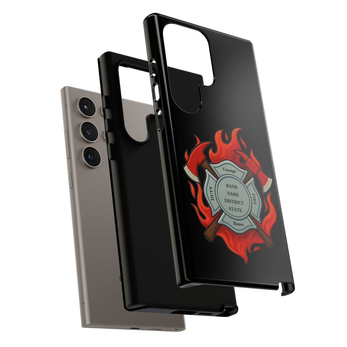 Firefighter Maltese Cross Phone Case — Custom Rank/Name/District Design