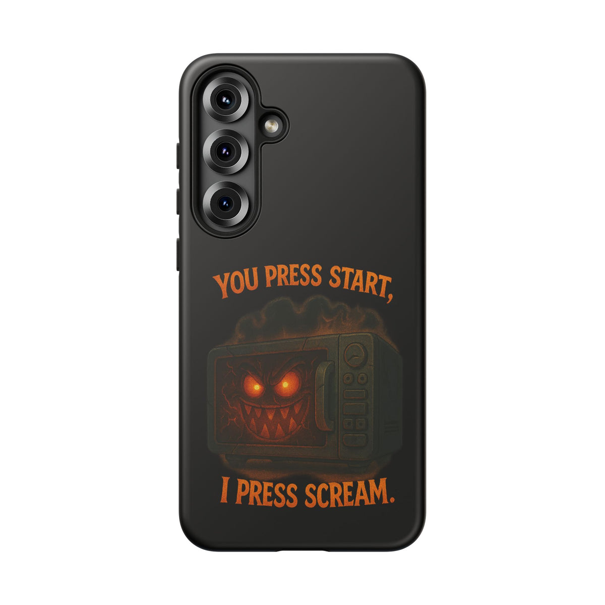 Phone Case — "You Press Start, I Press Scream" Spooky Retro Game Controller Design