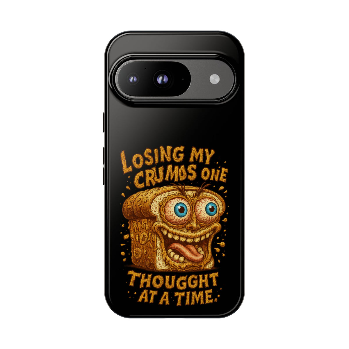 Phone Case — "Losing My Crumbs One Thought at a Time" Funny Retro Bread Illustration