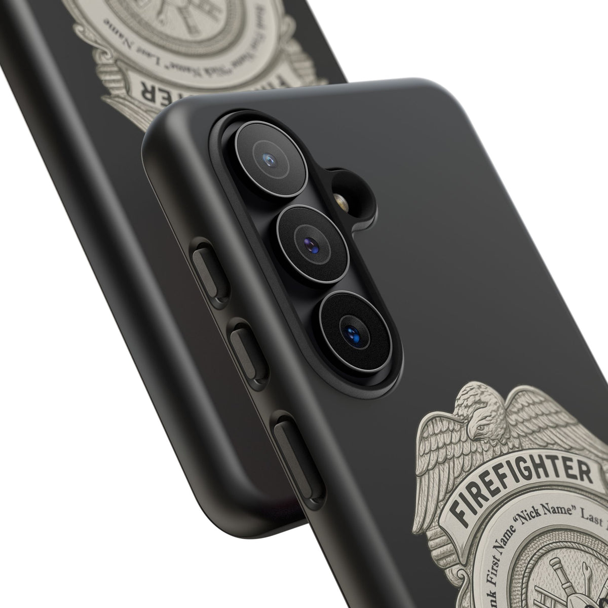 Firefighter Badge Tough Phone Case — Personalized Station Number Design