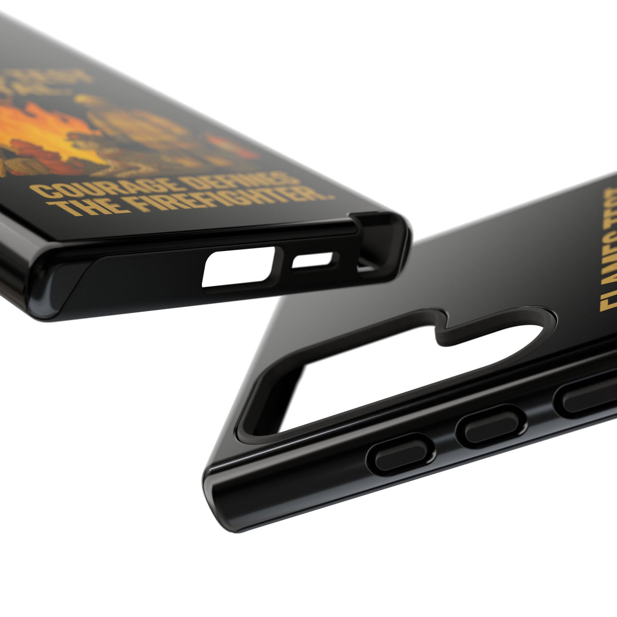 Firefighter Phone Case - "Flames Test Metal. Courage Defines the Firefighter" Protective iPhone Cover