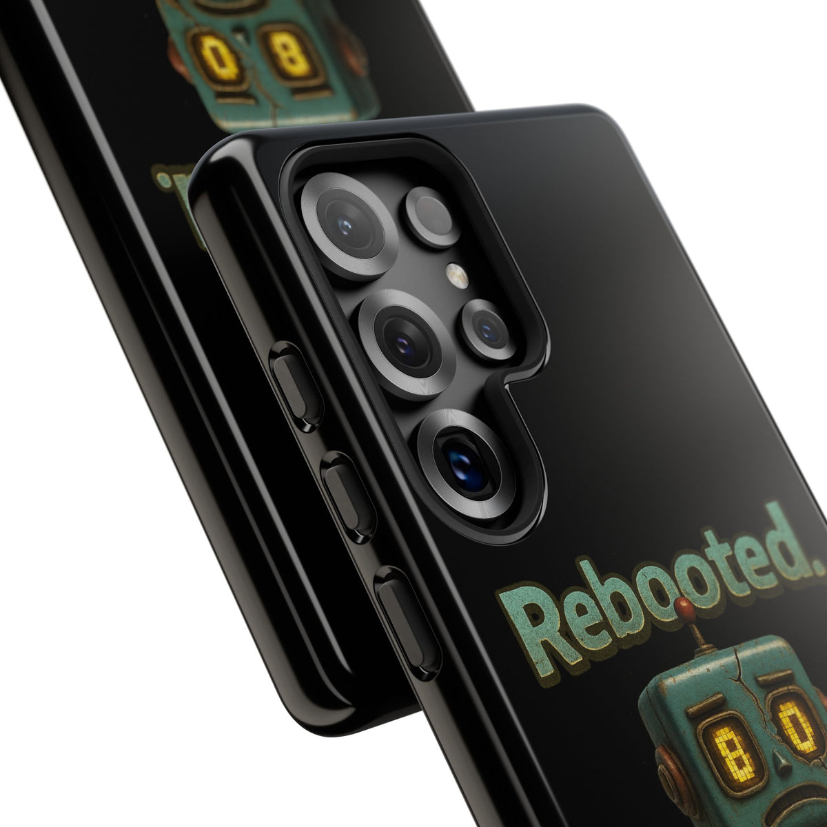 Phone Case — 'Rebooted. Still Awkward.' Retro Robot Protective Cover