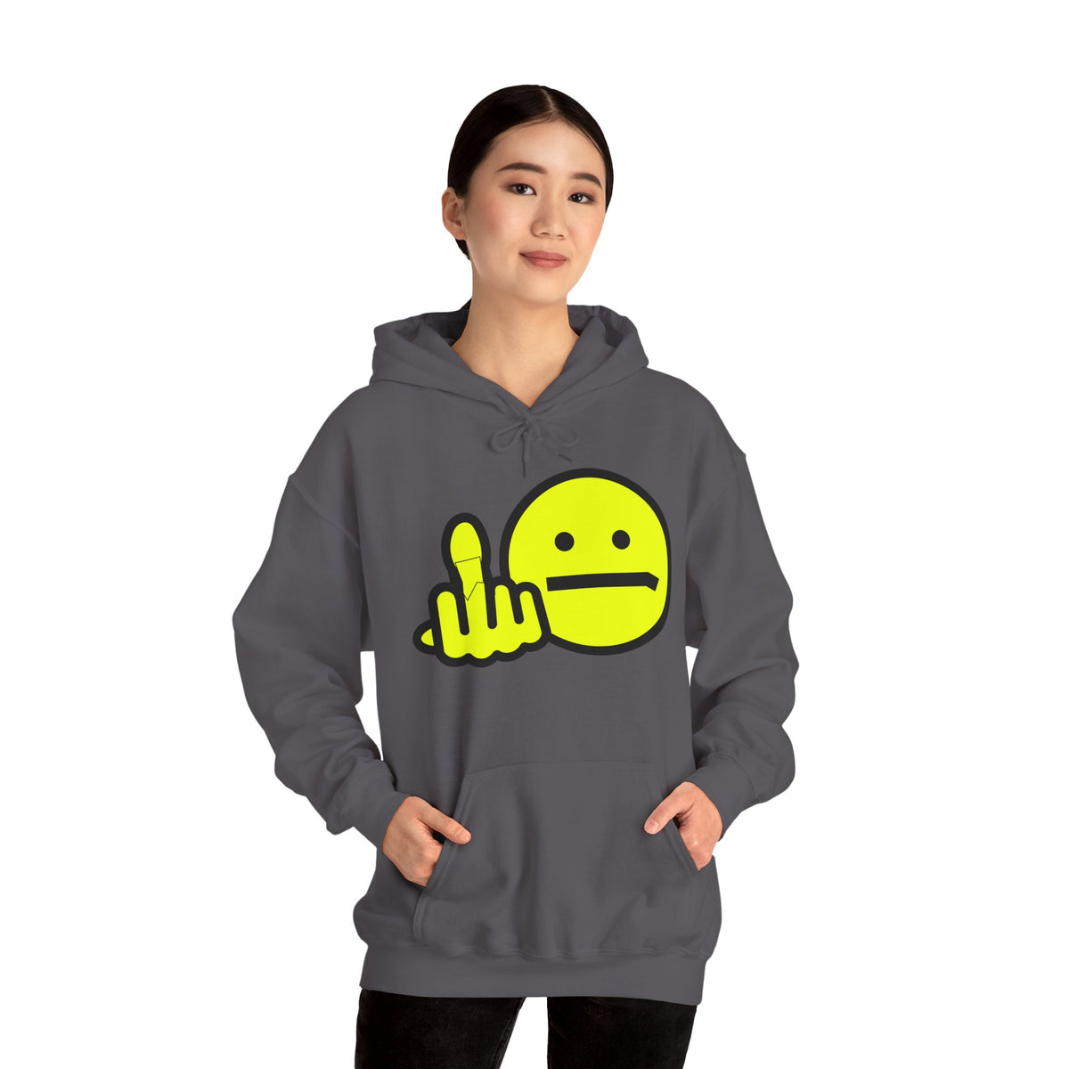 Middle Finger Smiley Hoodie – Zero F*cks Given