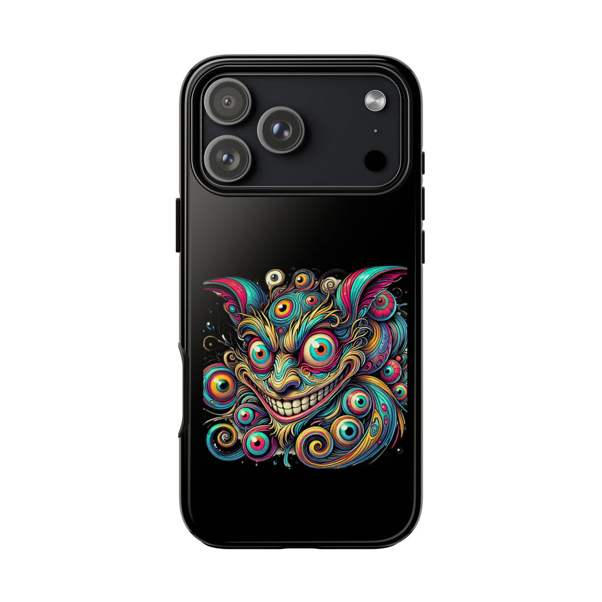 Psychedelic Mischief Phone Case — Colorful Grinning Monster Design