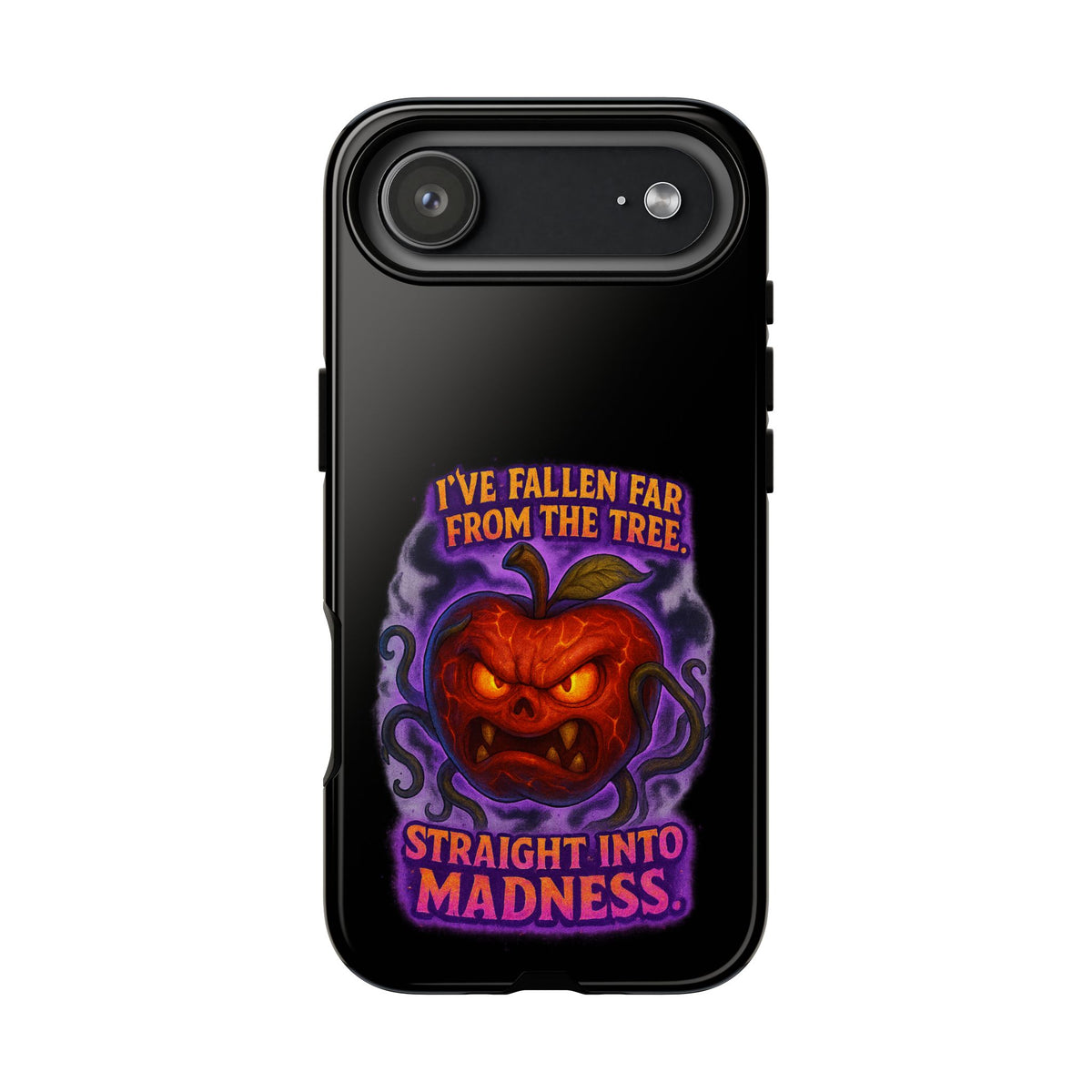 Phone Case — 'I've Fallen Far From the Tree, Straight Into Madness' Pumpkin Horror Design