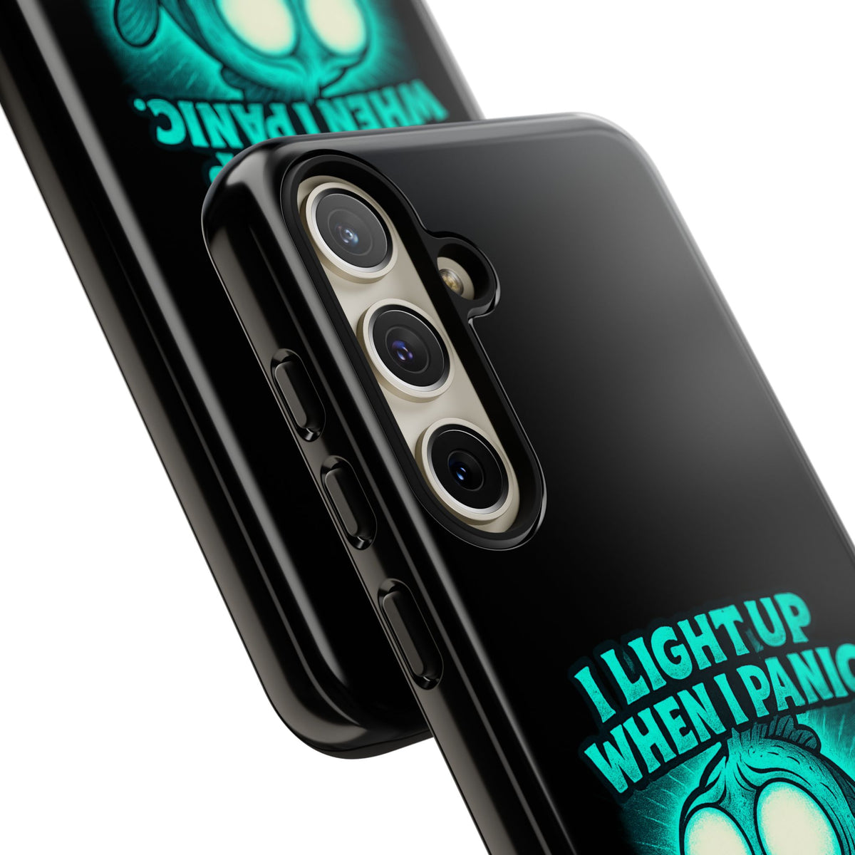 Phone Case — "I Light Up When I Panic" Glow Fish Anxiety Phone Case