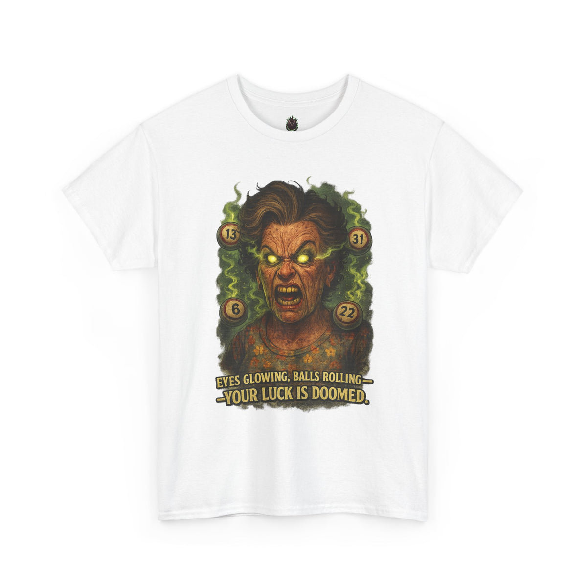 Your Luck Is Doomed T-Shirt | Horror Dice Seer, RPG Tabletop Tee