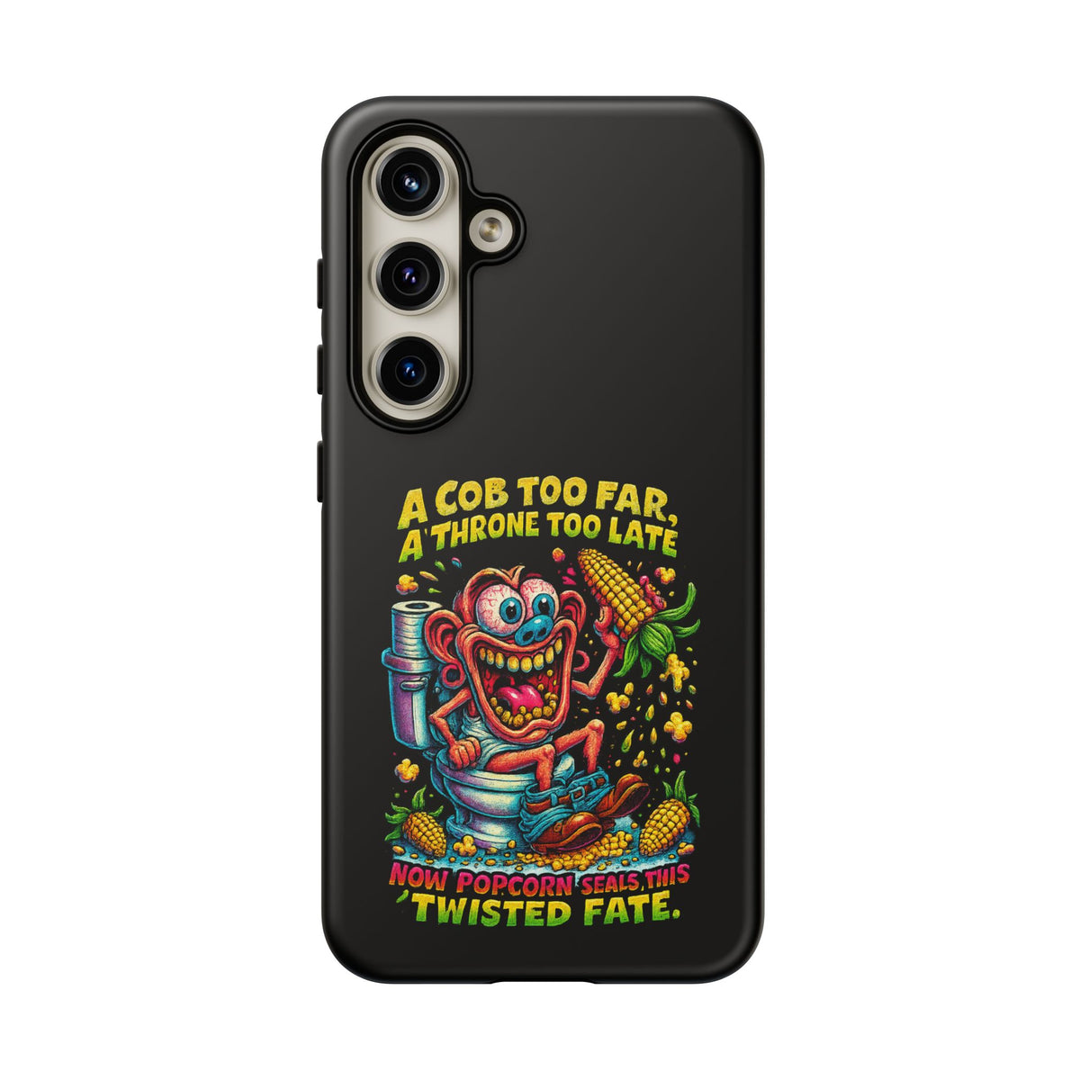 Phone Case — "A Cob Too Far" Popcorn Horror Design