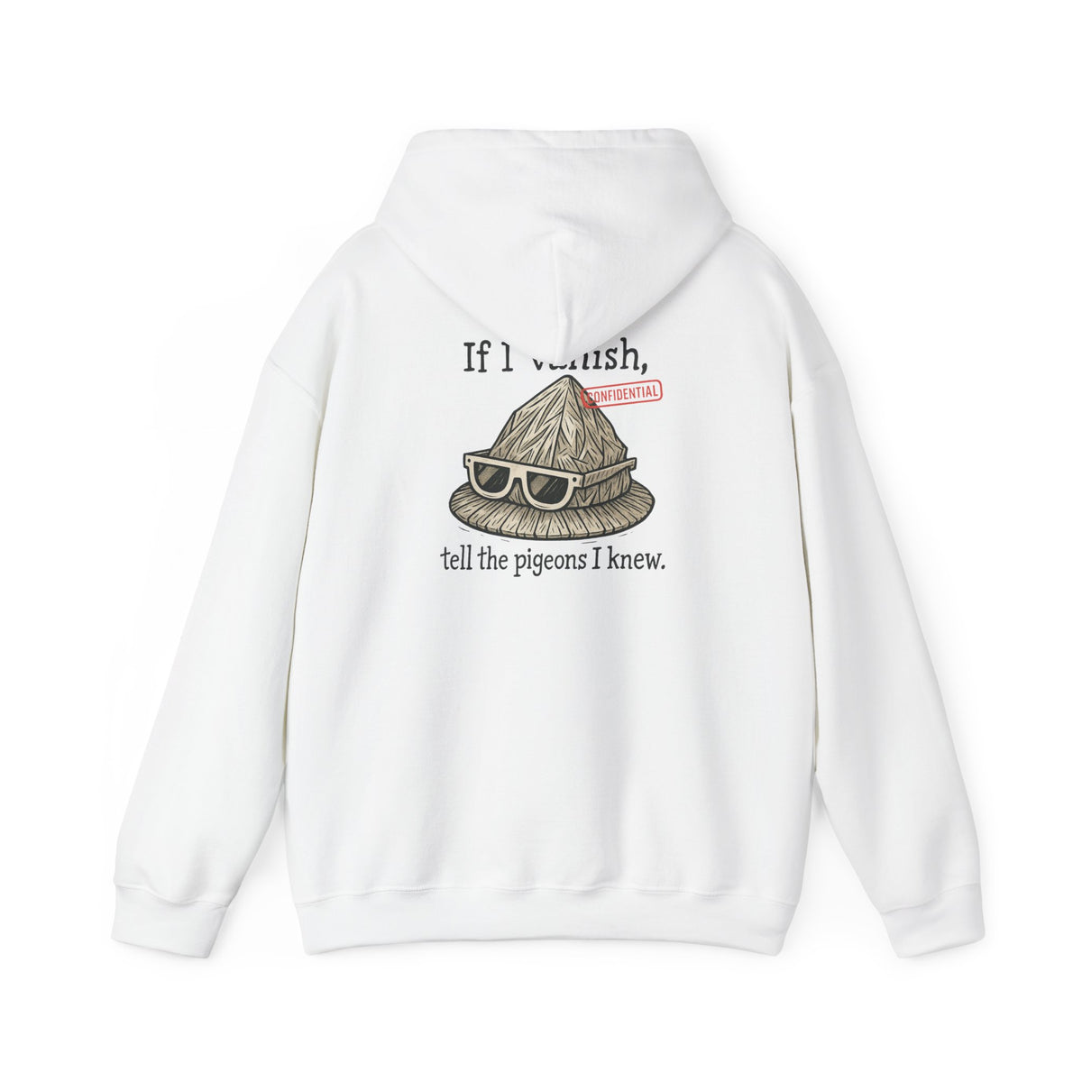 Hoodie — "If I Vanish, Tell the Pigeons I Knew" Novelty Pullover