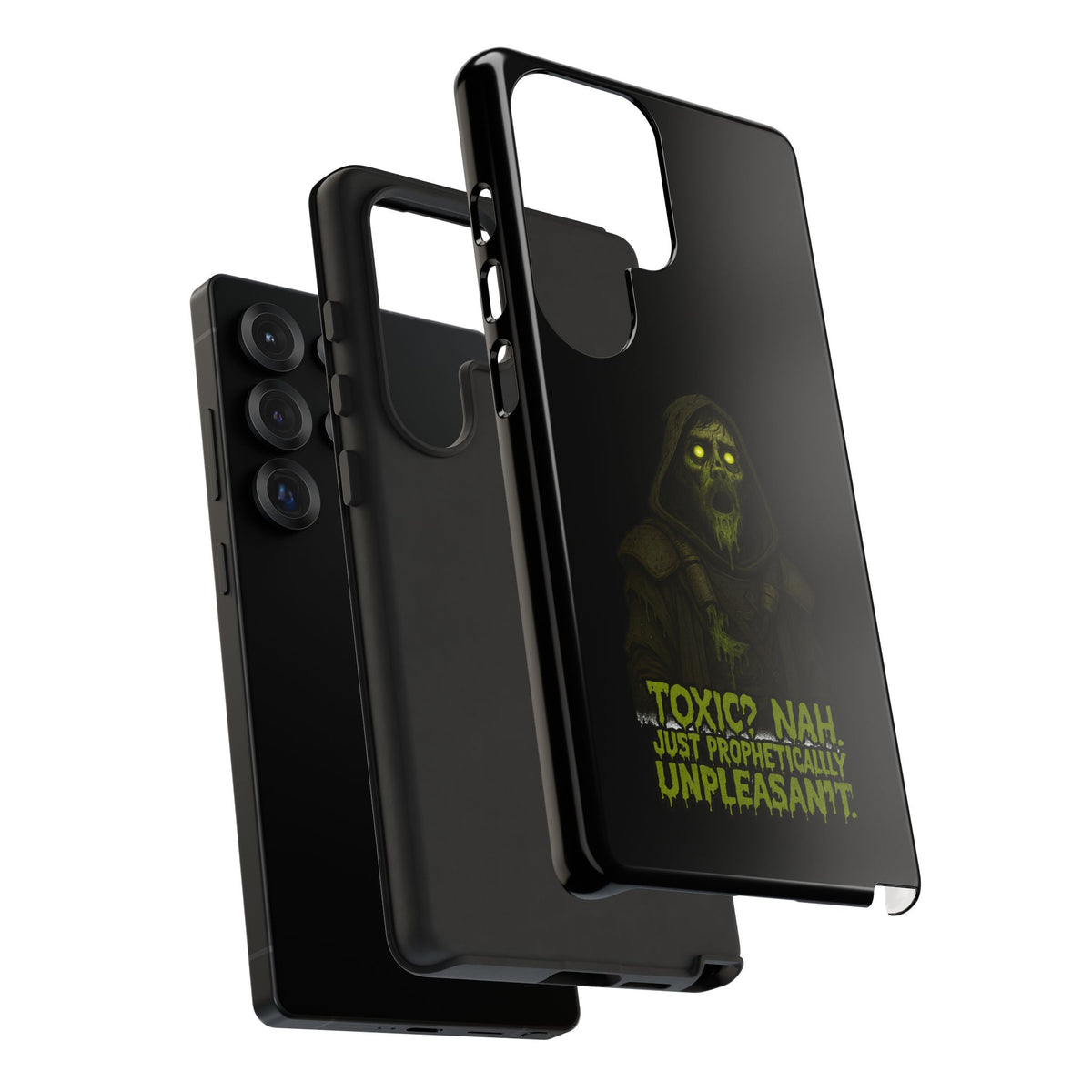 Phone Case — 'Toxic? Nah, Just Prophetically Unpleasant' Neon Grim Reaper Protective Cover