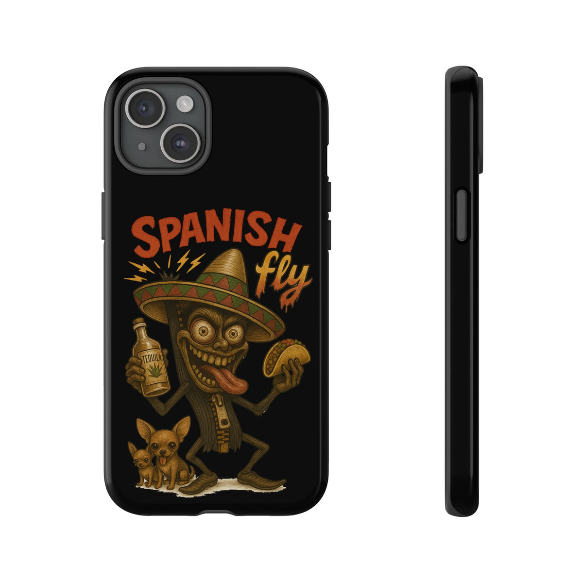 Spanish Fly Tough Phone Case — Retro Skull Sombrero Design