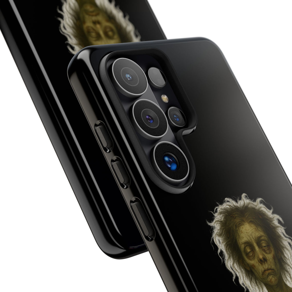 Phone Case — “Cursed to Rise Before Coffee Was Brewed” Goth Horror Design