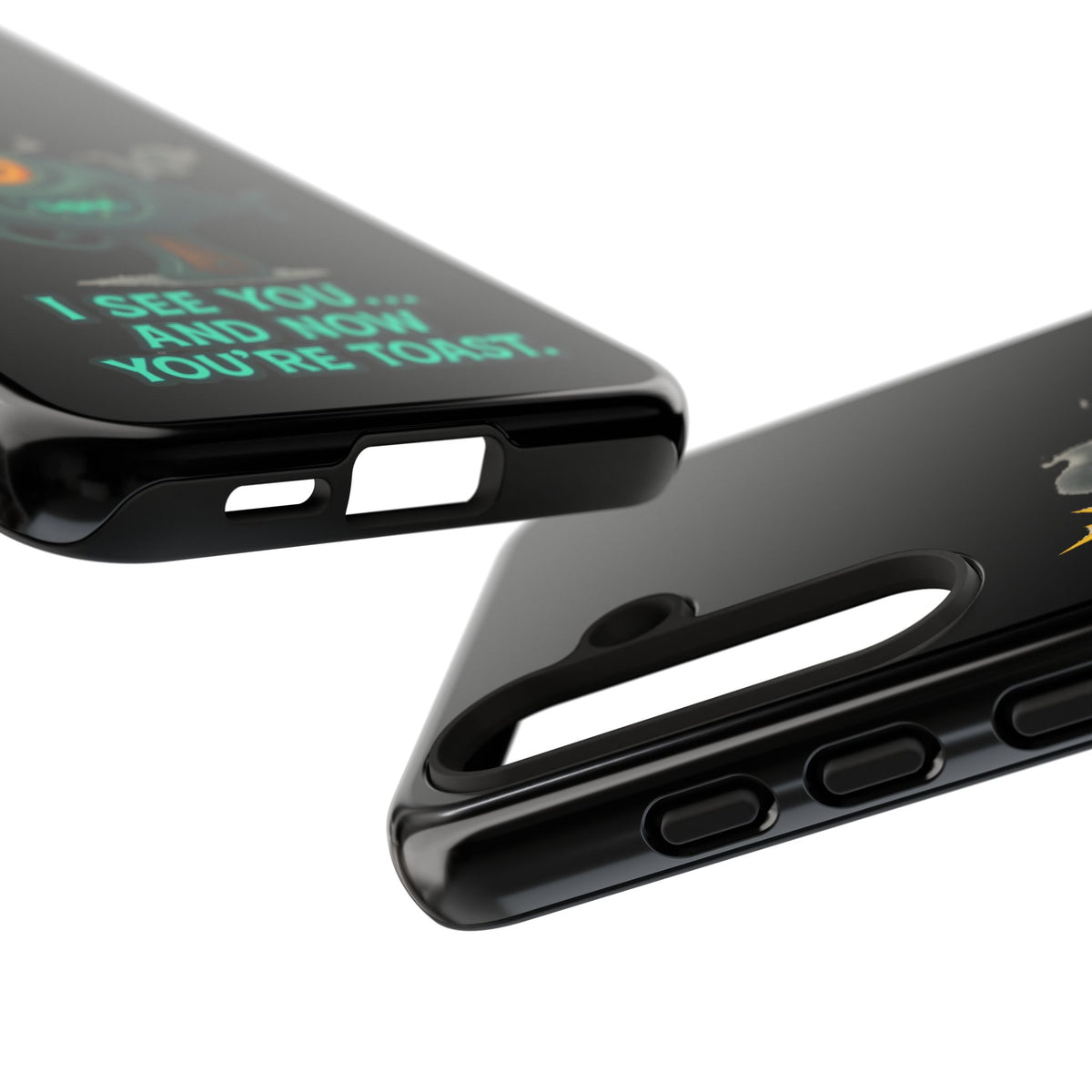 Phone Case — Cute Zombie Blaster Design with "I See You... And Now You're Toast"