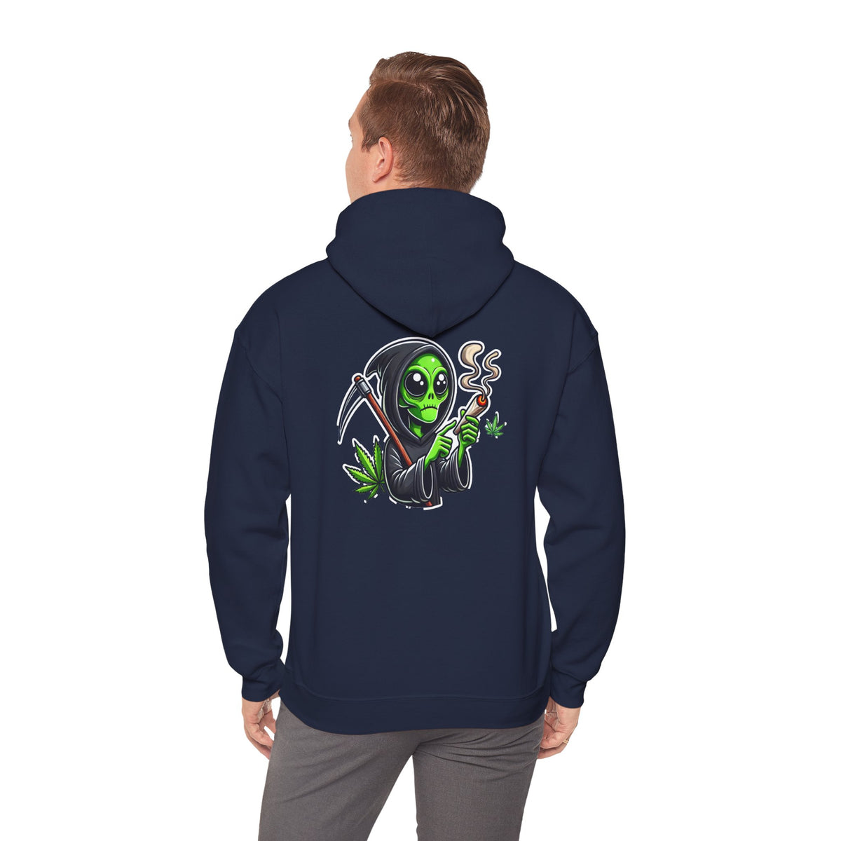 Reaper Smoking Weed Hoodie – Cannabis Grim Reaper Graphic Pullover