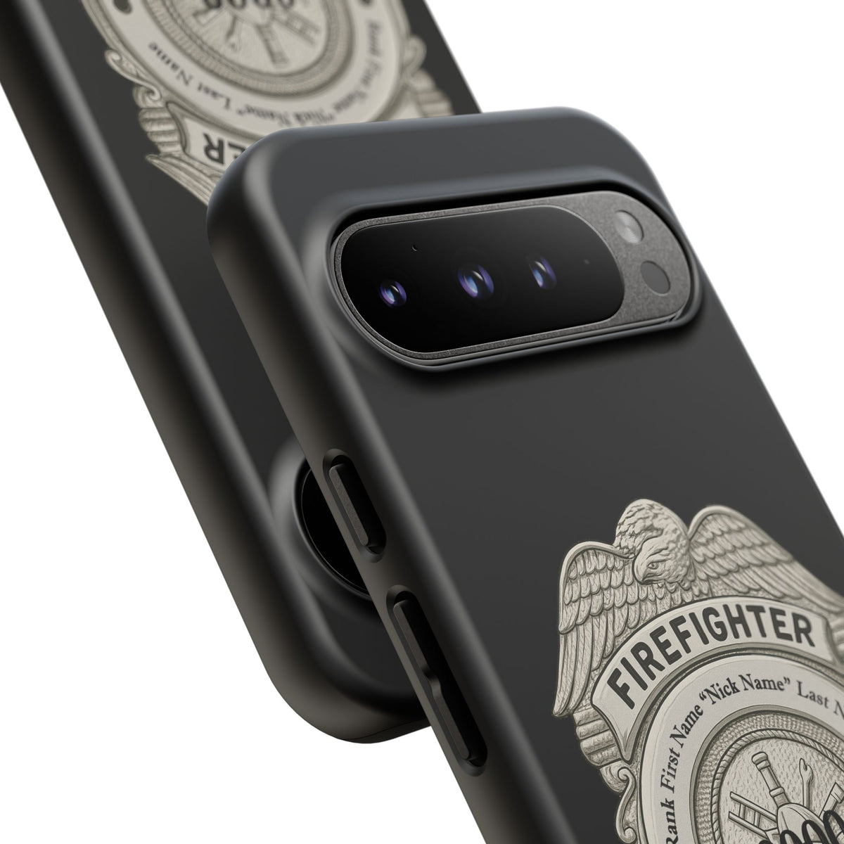 Firefighter Badge Tough Phone Case — Personalized Station Number Design