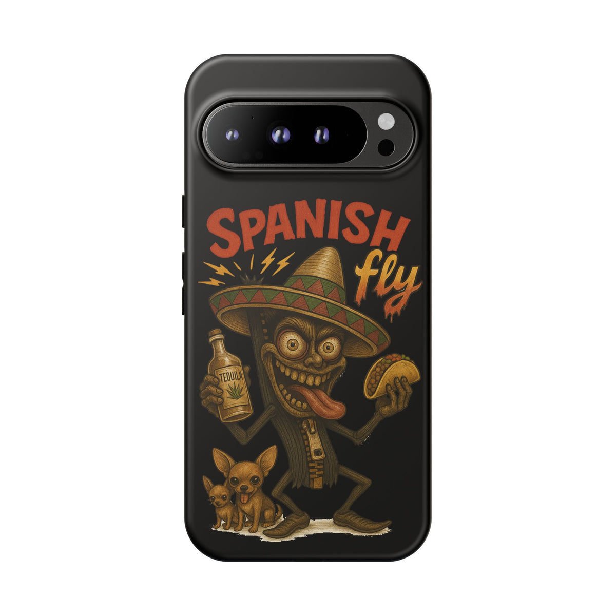 Spanish Fly Tough Phone Case — Retro Skull Sombrero Design