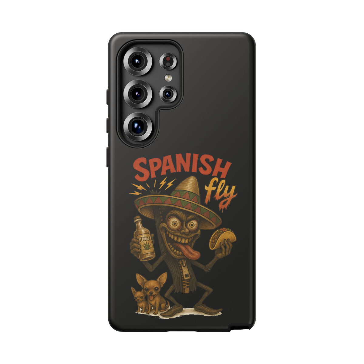 Spanish Fly Tough Phone Case — Retro Skull Sombrero Design