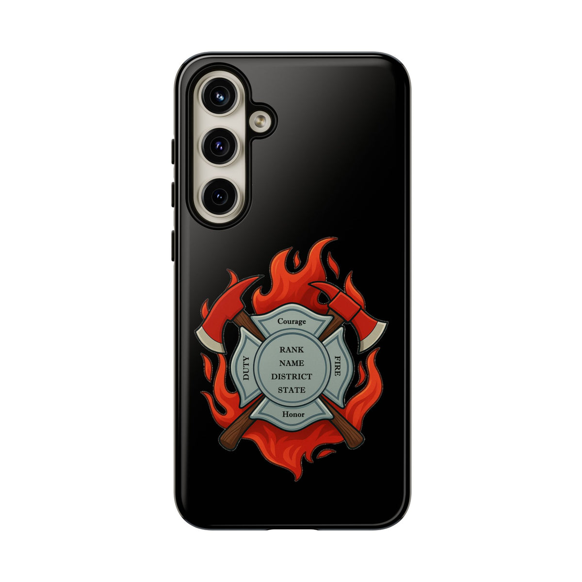 Firefighter Maltese Cross Phone Case — Custom Rank/Name/District Design