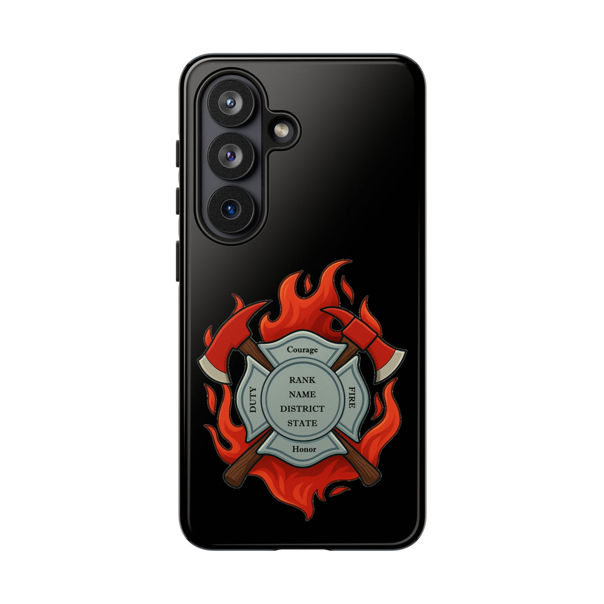 Firefighter Maltese Cross Phone Case — Custom Rank/Name/District Design
