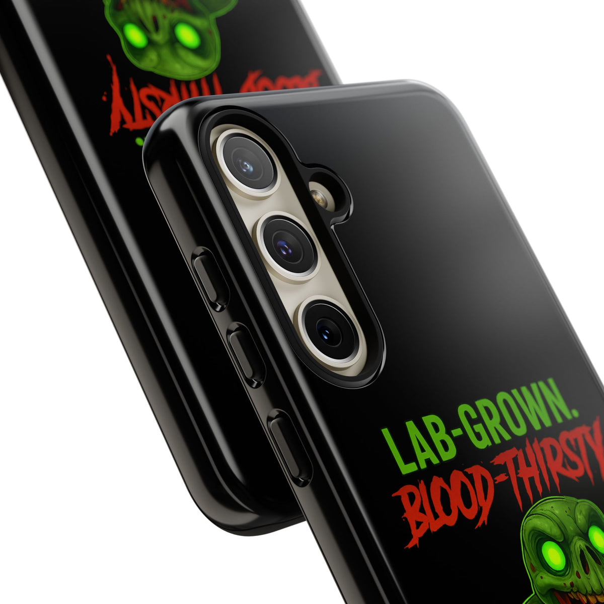 Phone Case — “Lab-Grown. Blood-Thirsty!” Green Monster Horror Design