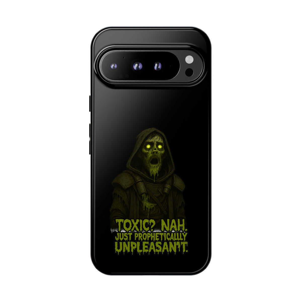 Phone Case — 'Toxic? Nah, Just Prophetically Unpleasant' Neon Grim Reaper Protective Cover