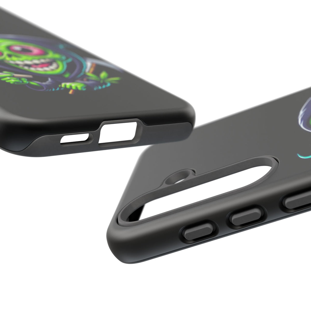 Grinning Stoner Grim Reaper Phone Case – Cannabis Skull iPhone Cover