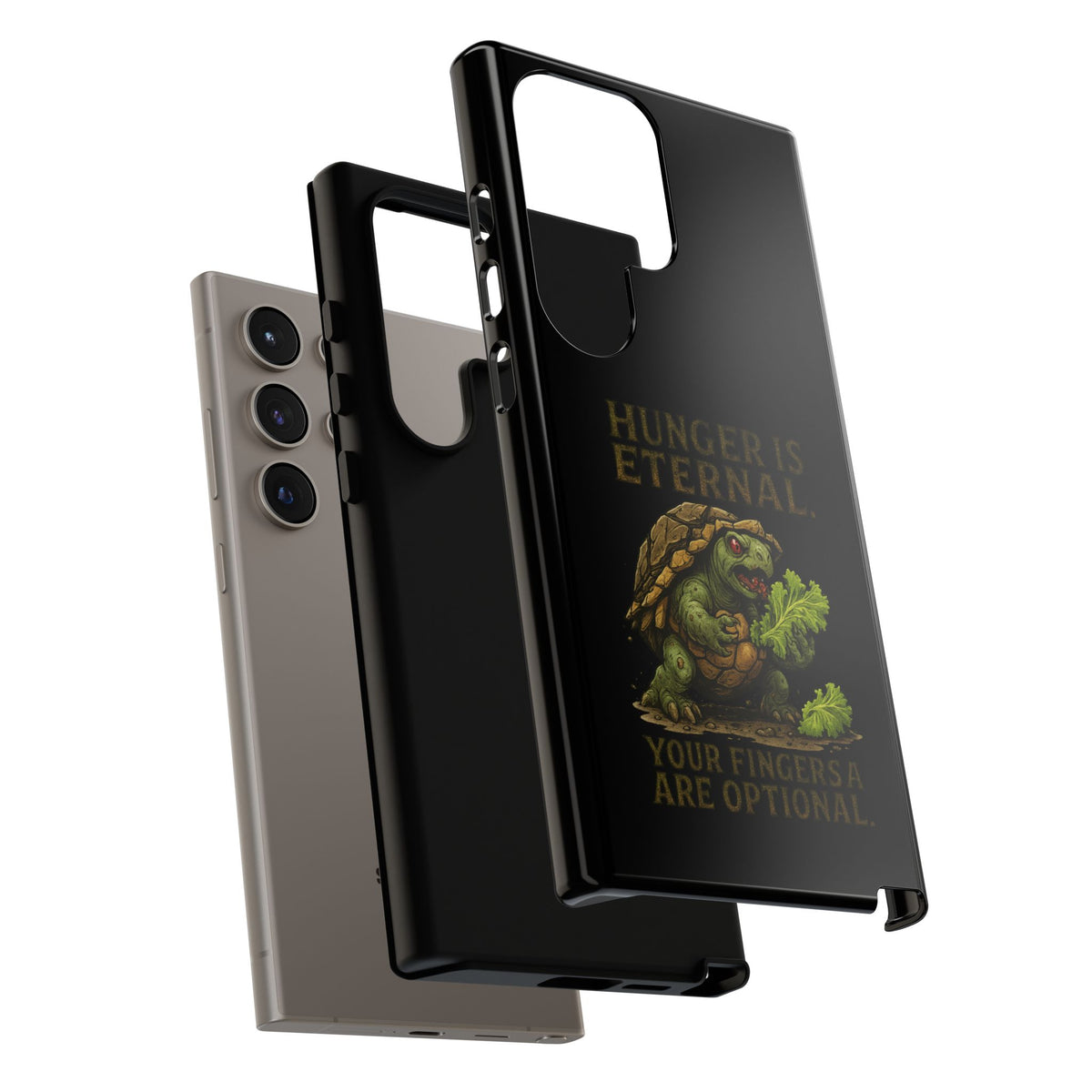 Phone Case — "Hunger Is Eternal, Your Fingers Are Optional" Turtle Monster Design