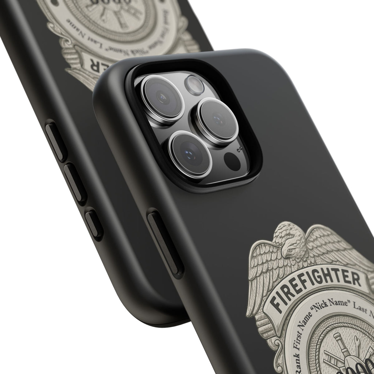 Firefighter Badge Tough Phone Case — Personalized Station Number Design