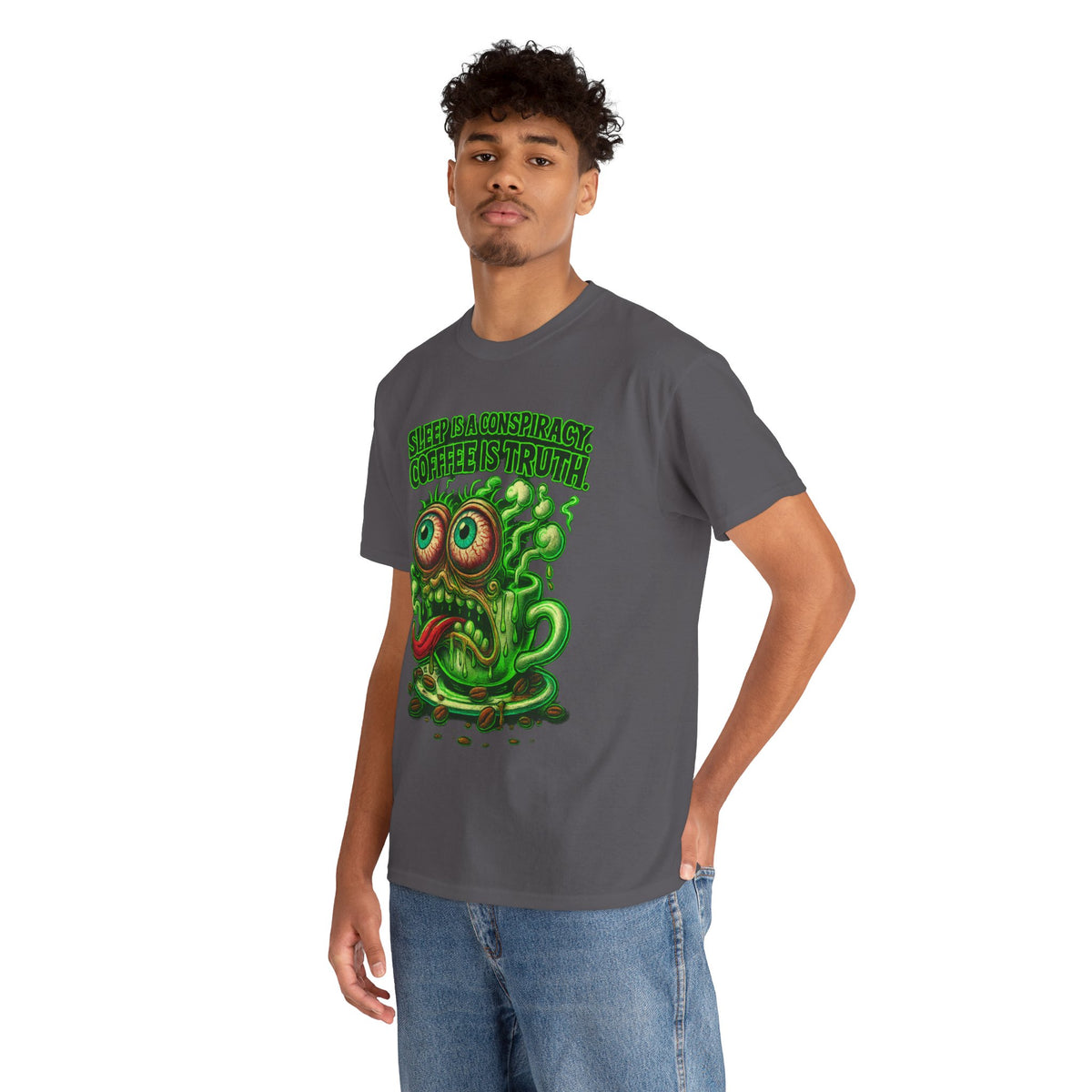 Sleep is a Conspiracy – Coffee is Truth T-Shirt