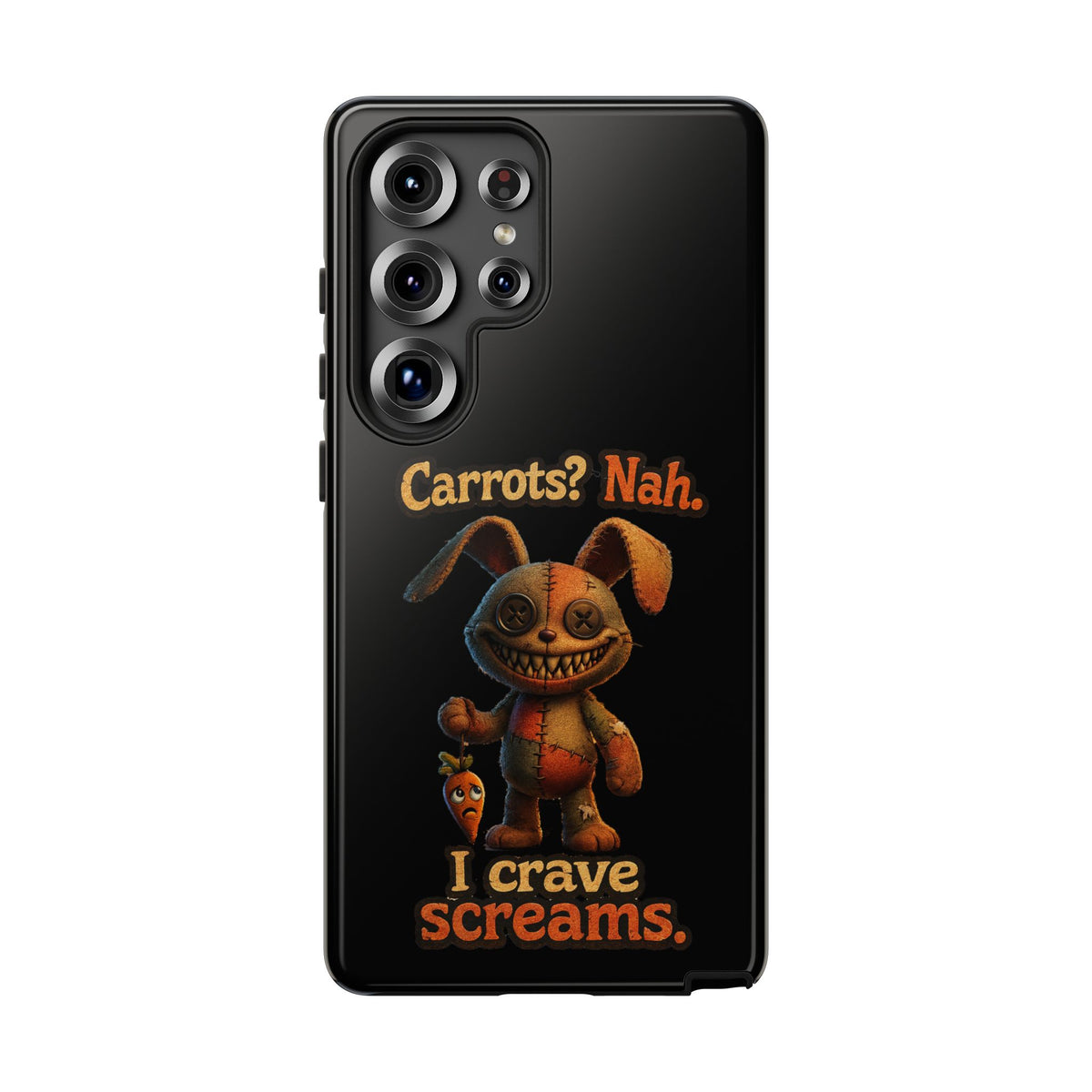 Phone Case — Creepy Bunny "Carrots? Nah. I crave screams." Halloween Horror Design
