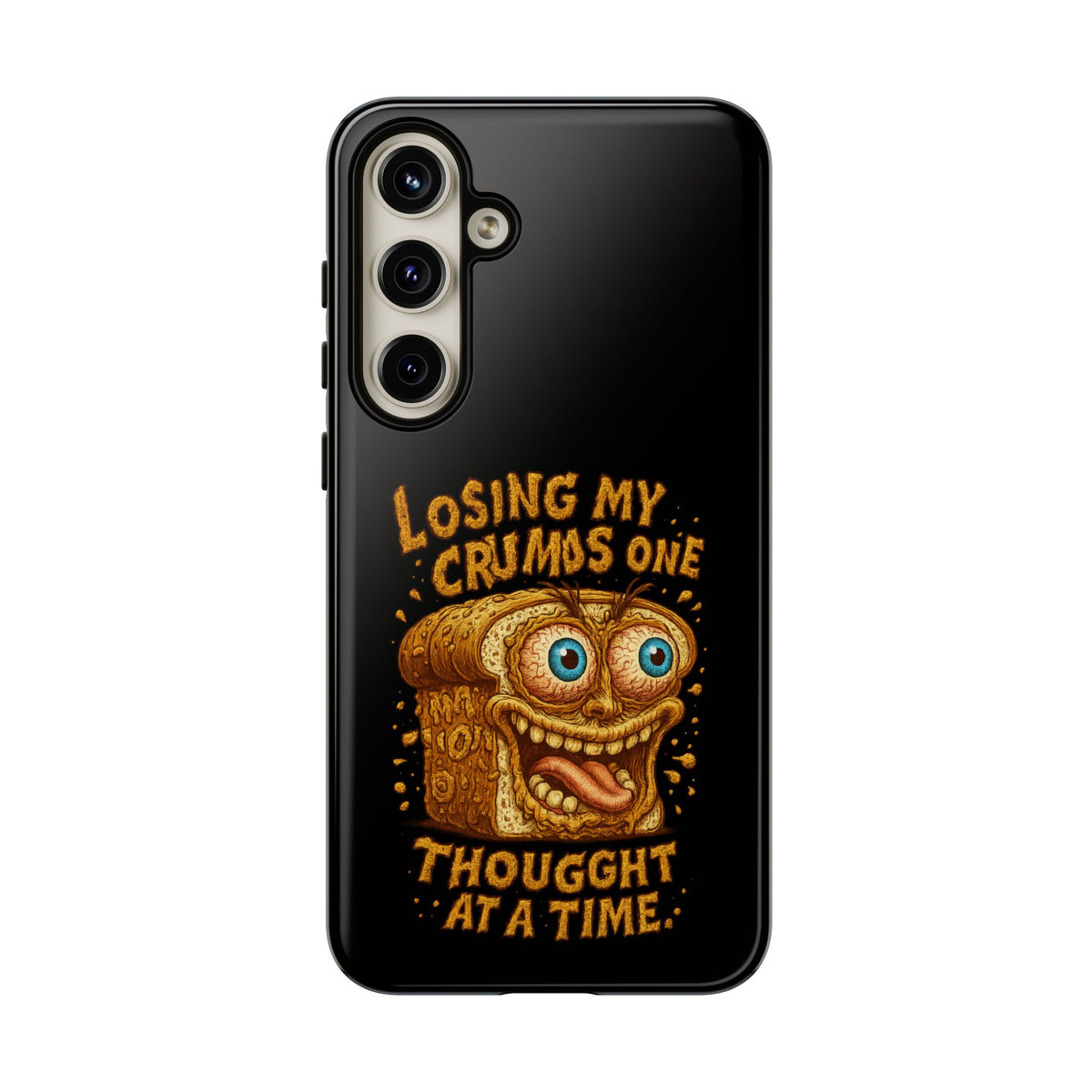 Phone Case — "Losing My Crumbs One Thought at a Time" Funny Retro Bread Illustration