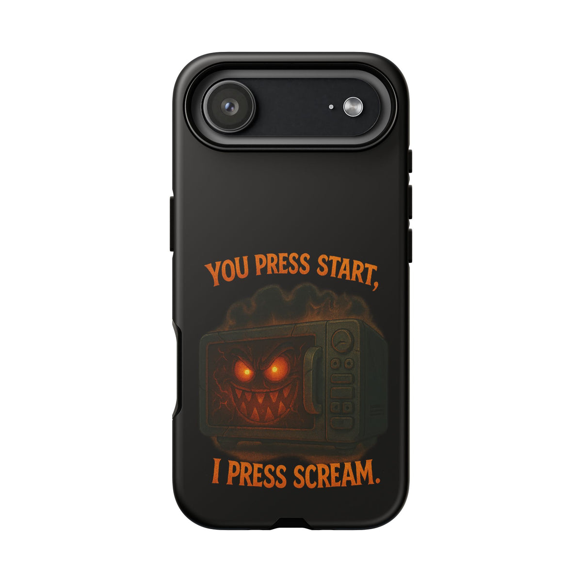 Phone Case — "You Press Start, I Press Scream" Spooky Retro Game Controller Design