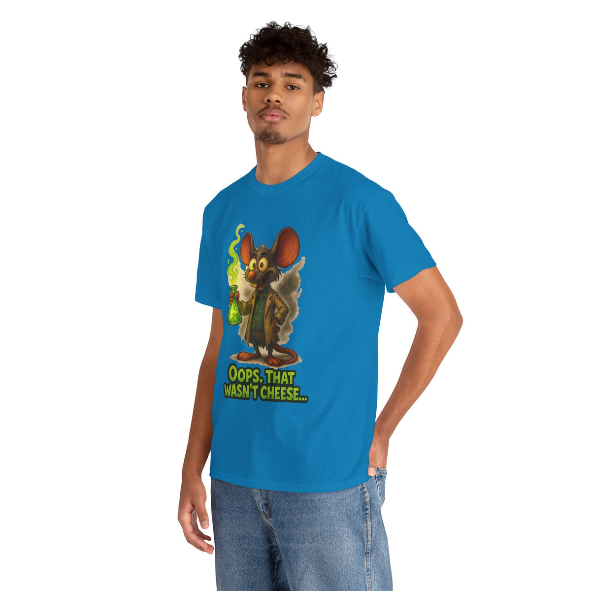 Oops That Wasn't Cheese mouse scientist T-Shirt | funny lab rat design