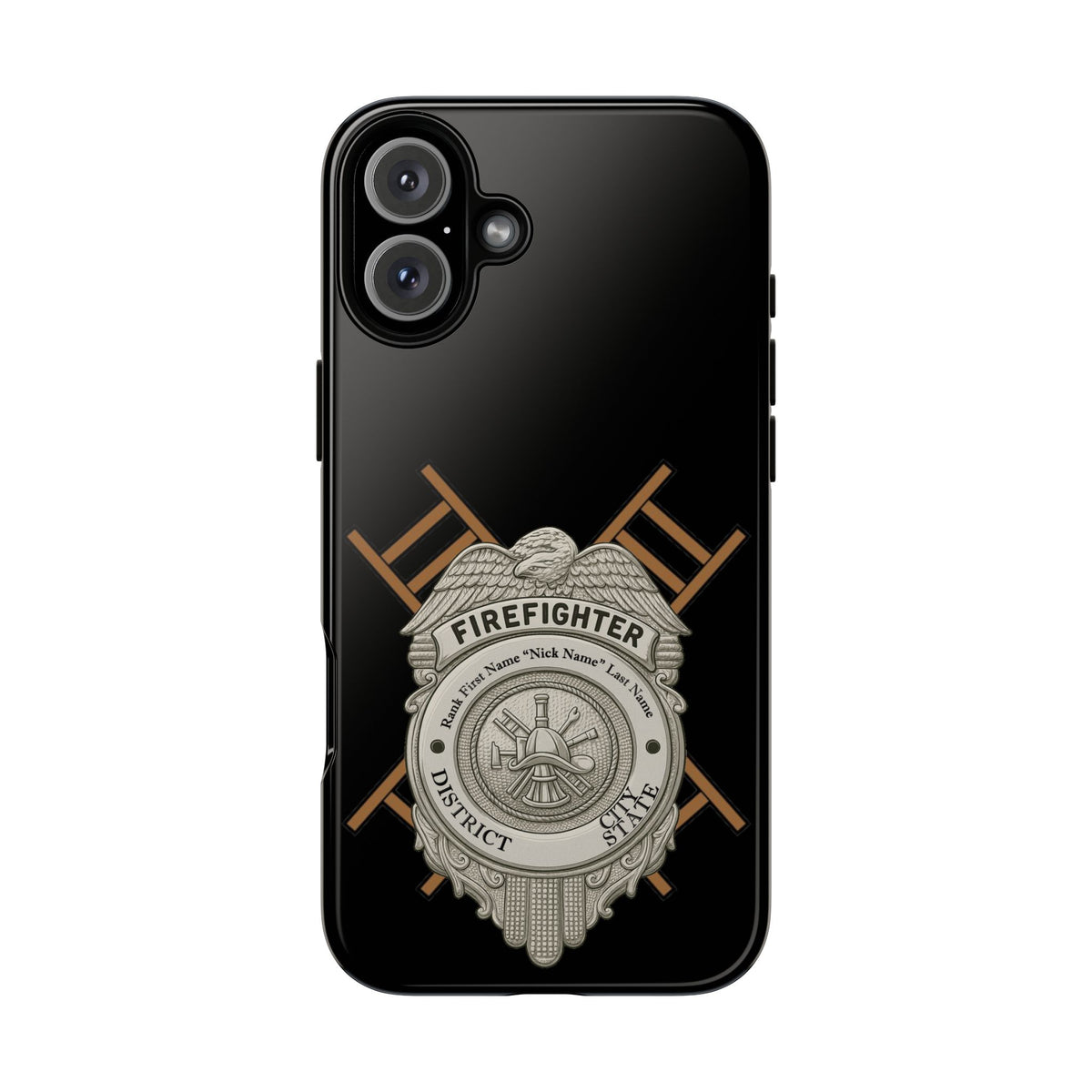 Firefighter Badge Tough Phone Case — Firefighter Helmet & Ladders Protective Case
