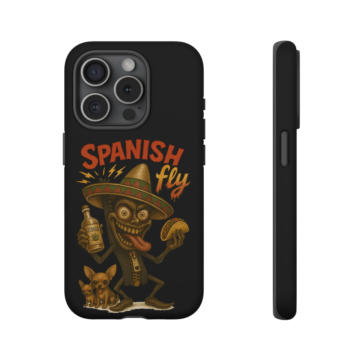 Spanish Fly Tough Phone Case — Retro Skull Sombrero Design