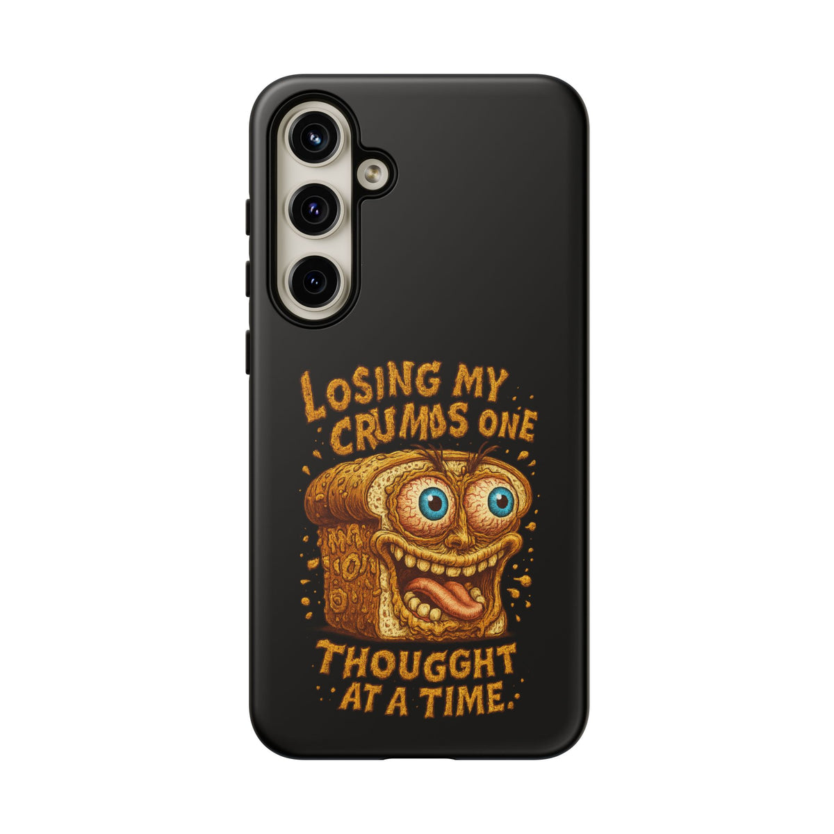 Phone Case — "Losing My Crumbs One Thought at a Time" Funny Retro Bread Illustration