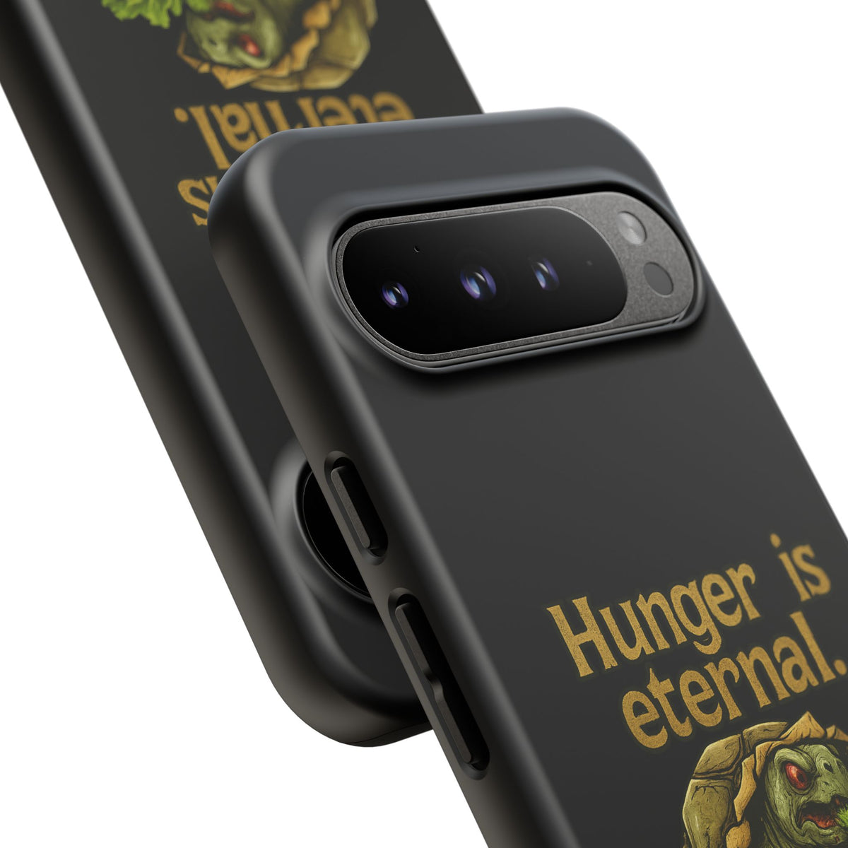Phone Case — 'Hunger Is Eternal, Your Fingers Are Optional' Turtle Snack Graphic
