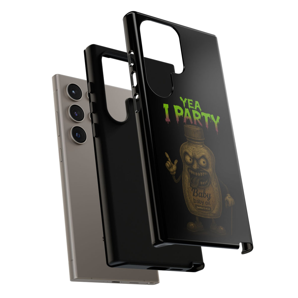 Phone Case — 'Yea I Party' Creepy Baby Bottle Graphic