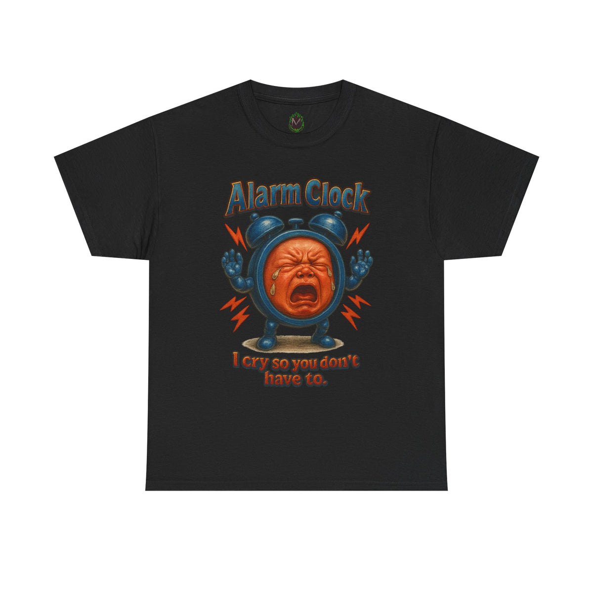 Alarm Clock Crying Baby Tee | Retro Cartoon Alarm Graphic
