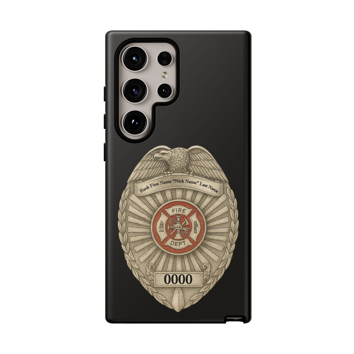 Firefighter Badge Phone Case – Personalized Dept. Emblem Tough Case