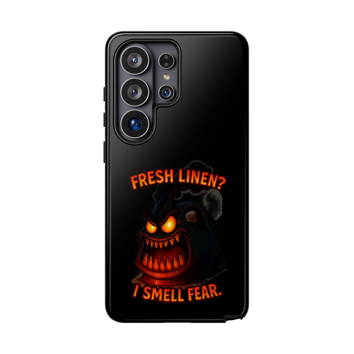 Phone Case — 'Fresh Linen? I Smell Fear.' Spooky Pumpkin Horror Protective Case