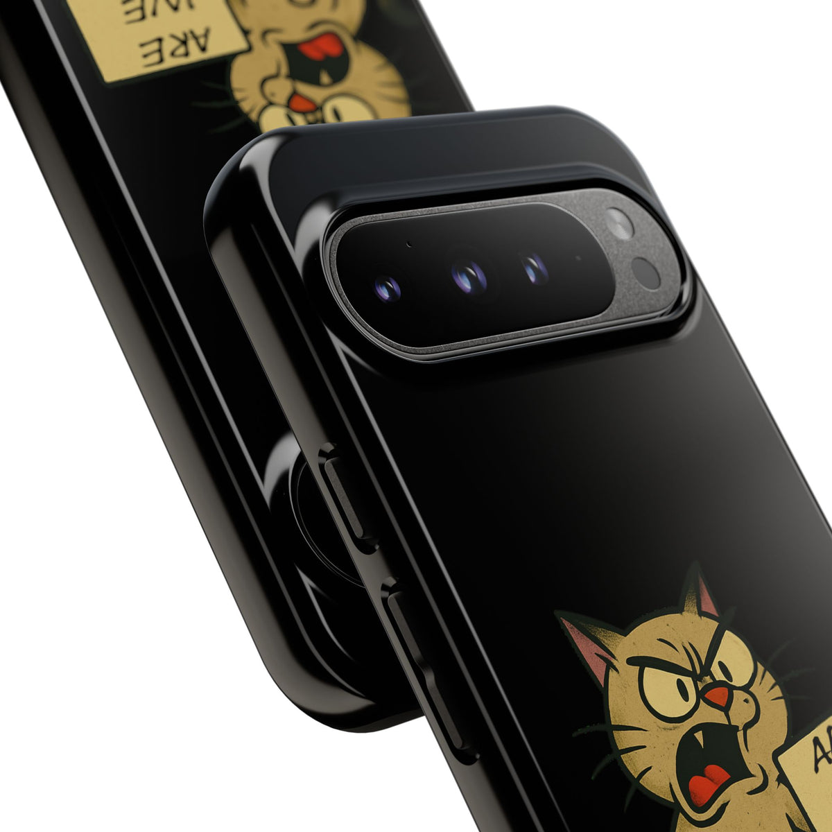 Angry Cat Phone Case — 'Are We Next' Protest Graphic iPhone Case