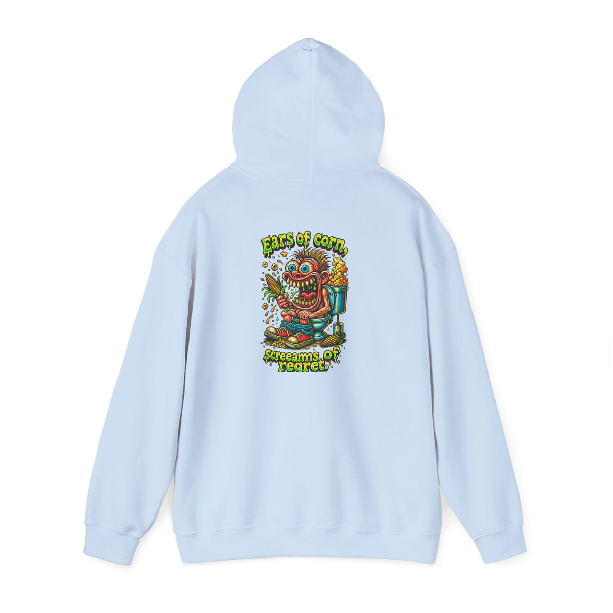 Hoodie — Colorful Retro Monster Graphic “Screams of Regret”