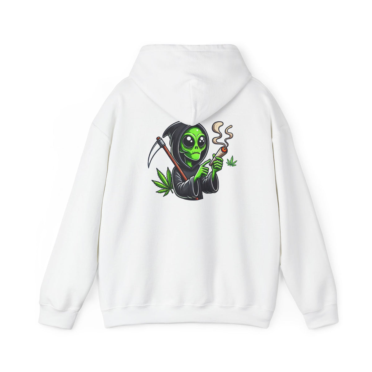 Reaper Smoking Weed Hoodie – Cannabis Grim Reaper Graphic Pullover