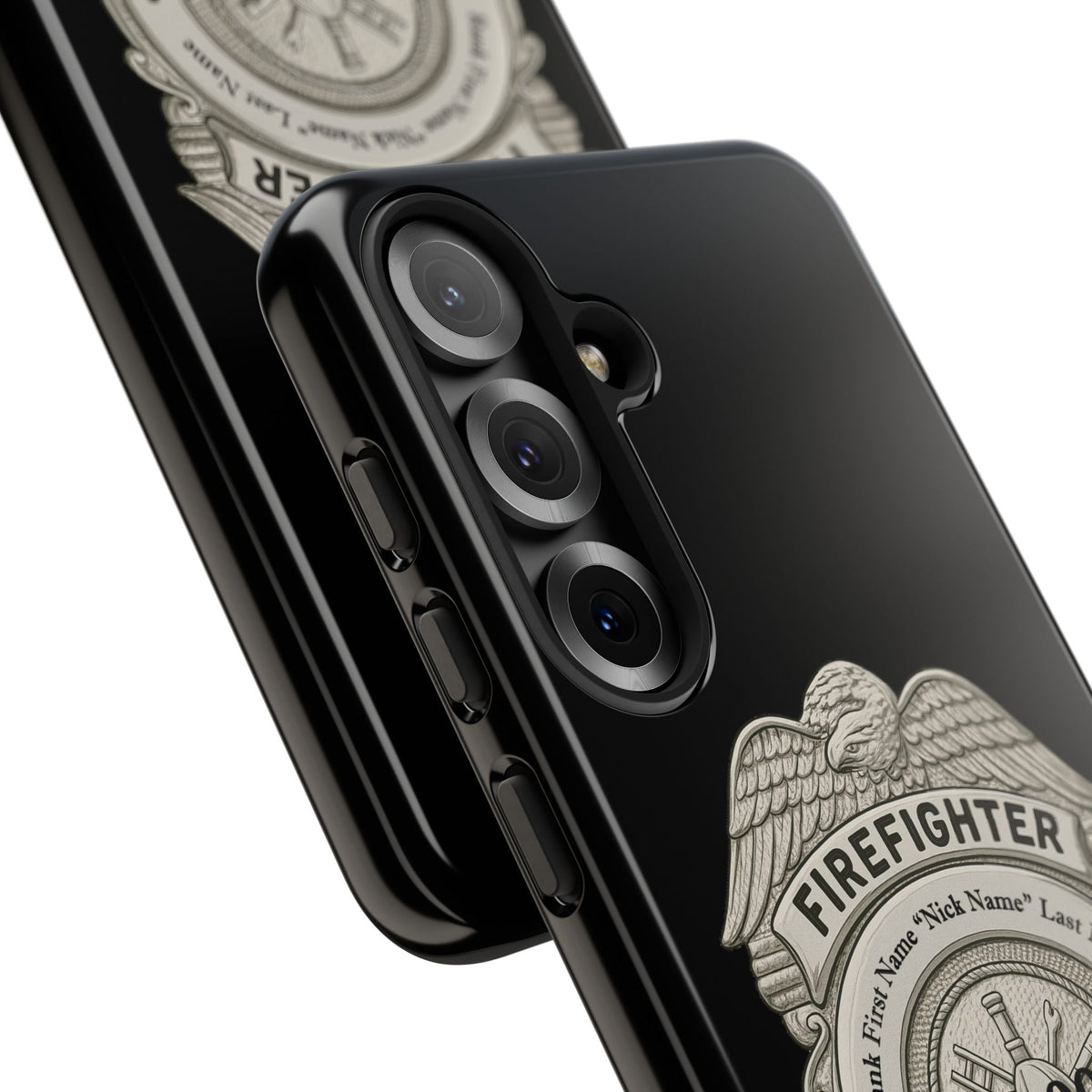 Firefighter Badge Tough Phone Case — Personalized Station Number Design
