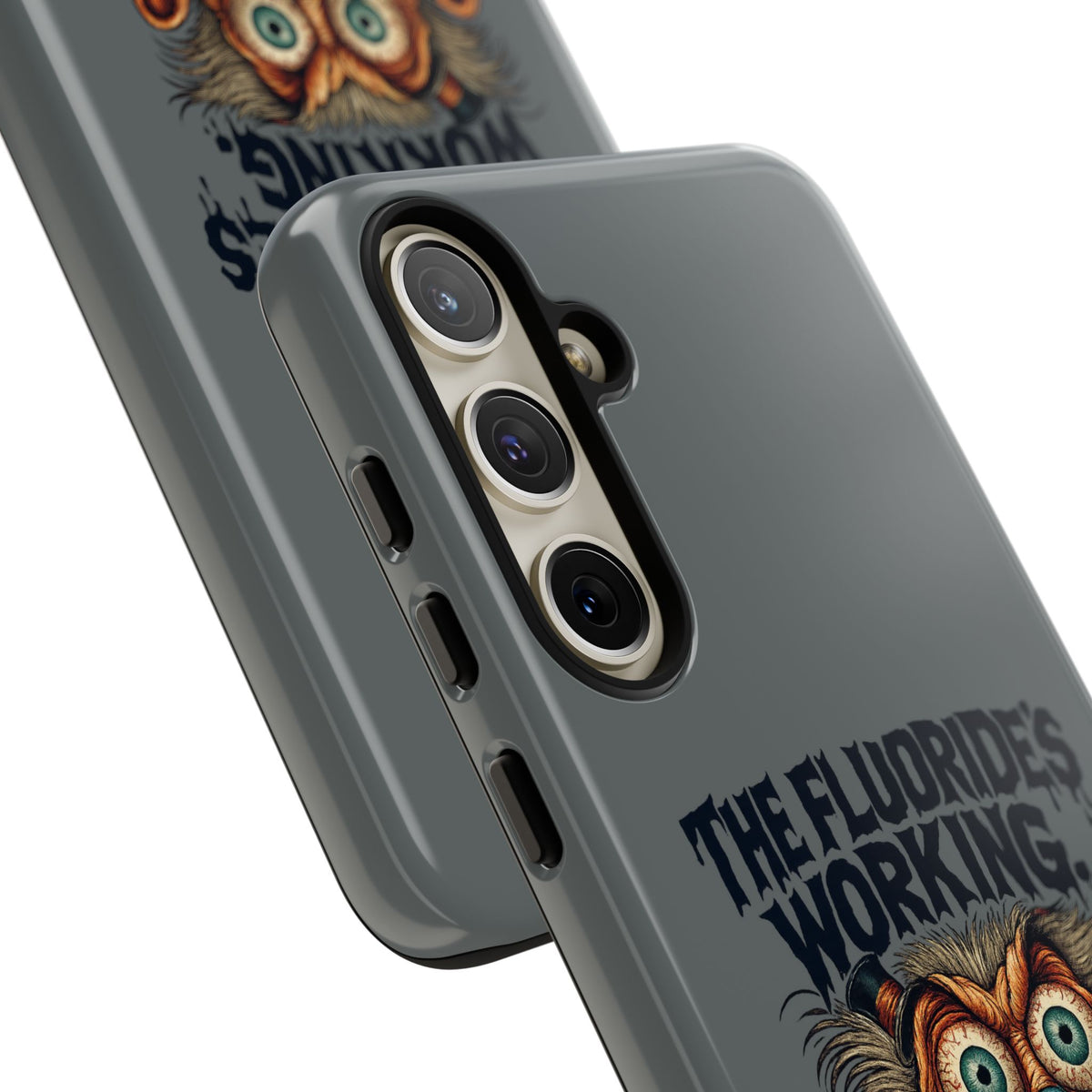 Phone Case — Retro Horror Graphic “The Fluoride’s Working” Shock Art